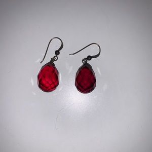 Vintage red gem earrings